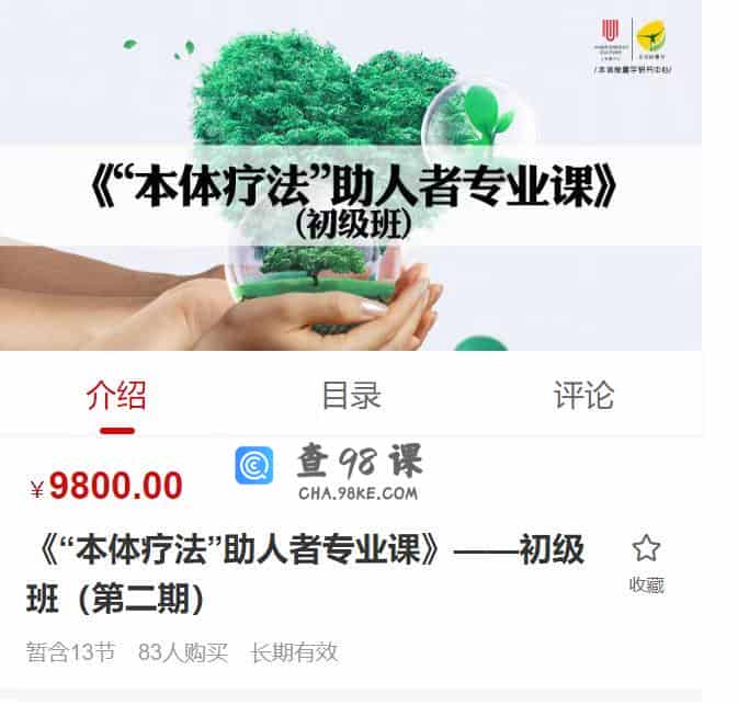 本体疗法”助人者专业课-初级班第二期