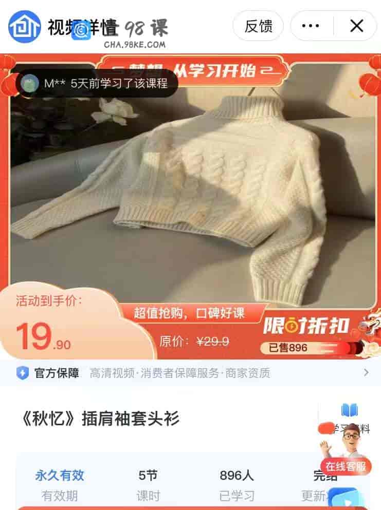 8793  《秋忆》插肩袖套头衫