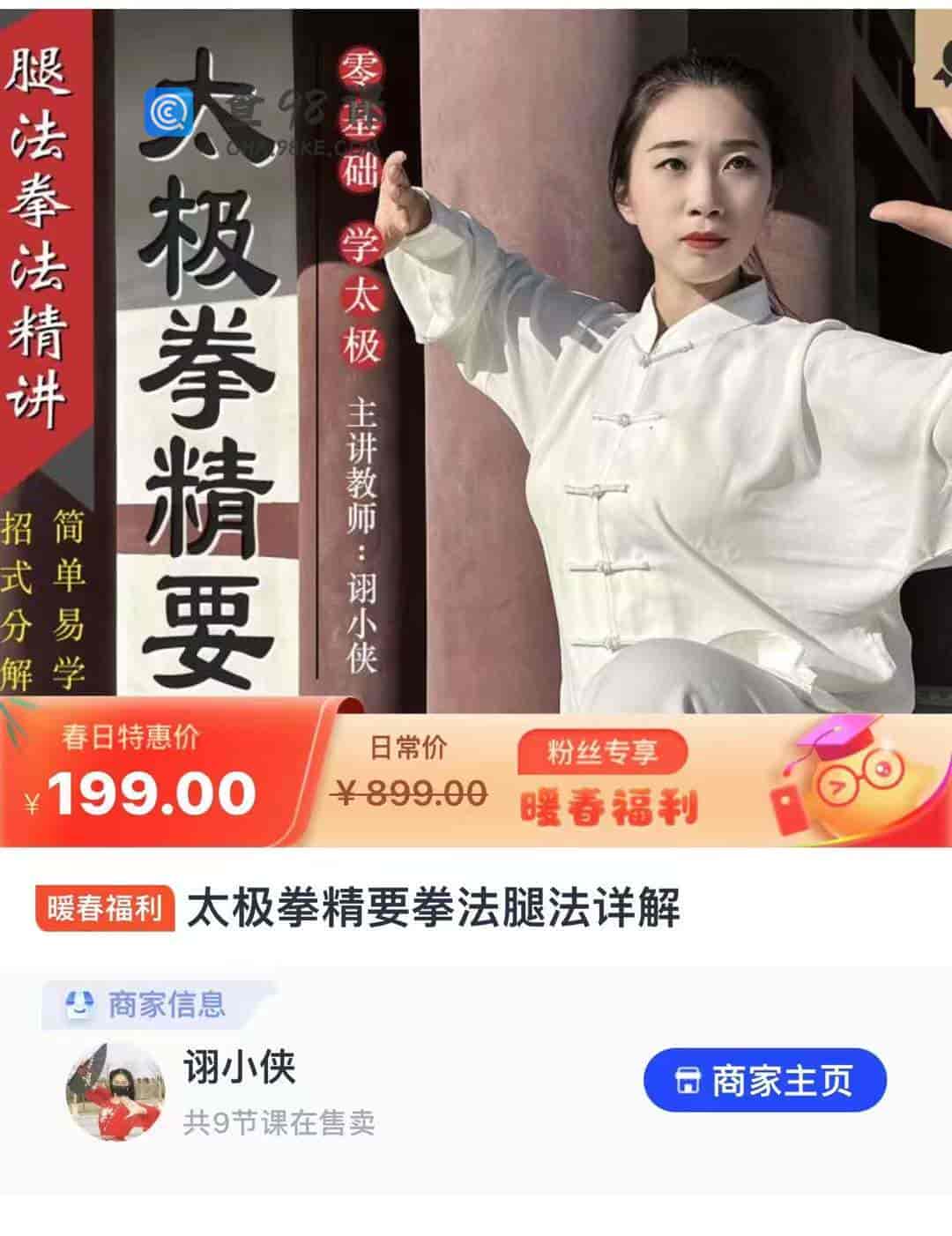 8831  太极拳精要拳法腿法详解