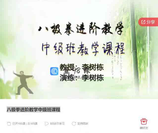 八极拳进阶教学中级班课程