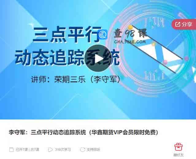 9046  李守军：三点平行动态追踪系统（华鑫期货VIP会员限时免费）