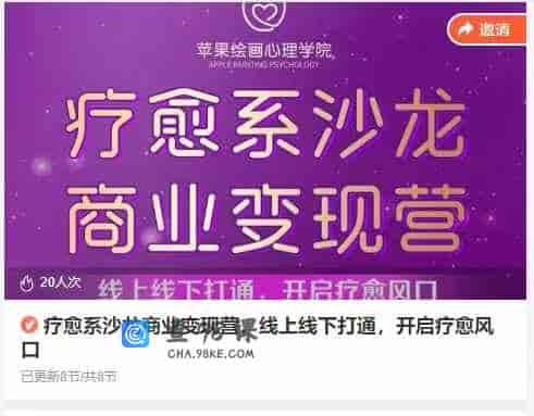 疗愈系沙龙商业变现营，线上线下打通，开启疗愈风口