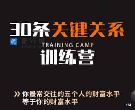 30条关键关系训练营5个人决定财富水平教程