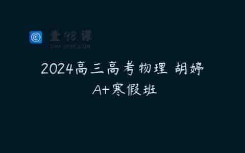 2024高三高考物理 胡婷 A+寒假班
