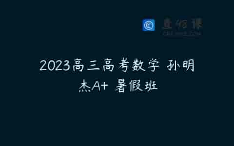 2023高三高考数学 孙明杰A+ 暑假班