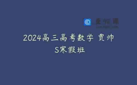 2024高三高考数学 贾帅 S寒假班