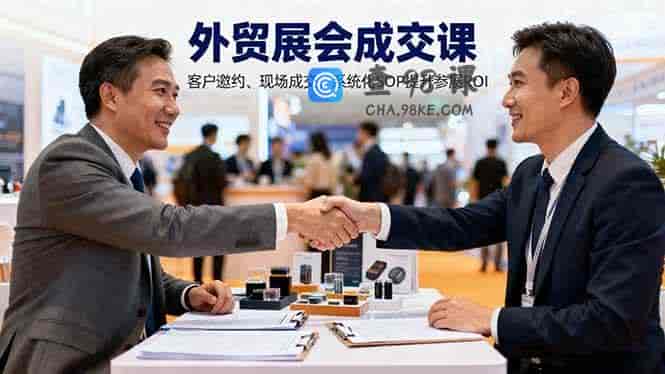 外贸展会成交课，含目标制定、客户邀约、现场成交，系统化SOP提升参展ROI
