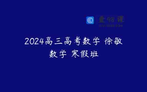 2024高三高考数学 徐敏数学 寒假班