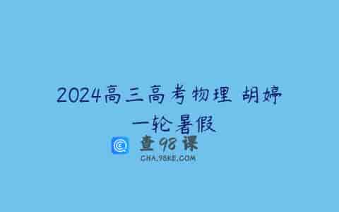 2024高三高考物理 胡婷 一轮暑假