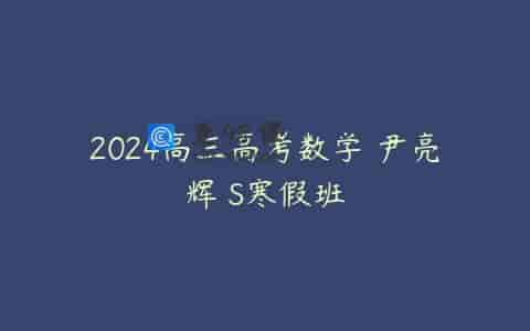 2024高三高考数学 尹亮辉 S寒假班