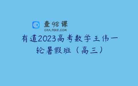 有道2023高考数学王伟一轮暑假班（高三）