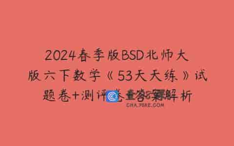 2024春季版BSD北师大版六下数学《53天天练》试题卷+测评卷+答案解析
