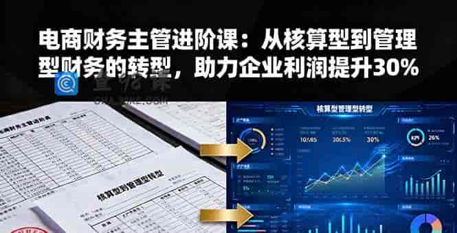 电商财务主管进阶课：从核算型到管理型财务的转型，助力企业利润提升30%