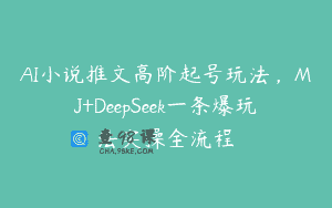 AI小说推文高阶起号玩法，MJ+DeepSeek一条爆玩法实操全流程