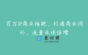 百万IP商业陪跑，打通商业闭环，流量业绩倍增