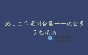 DS_工作案例合集——机会多了也烦恼