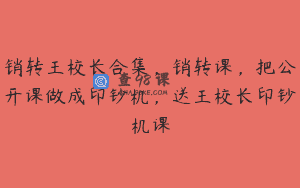 销转王校长合集，销转课，把公开课做成印钞机，送王校长印钞机课