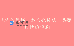 K线的规律，如何抓突破，暴涨行情的识别