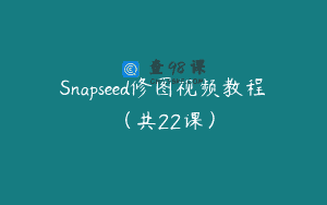 Snapseed修图视频教程（共22课）