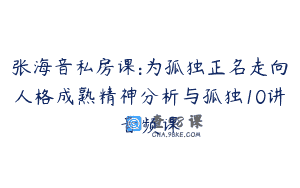 张海音私房课:为孤独正名走向人格成熟精神分析与孤独10讲音频课