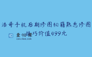 浩哥手机后期修图秘籍熟悉修图技巧价值499元