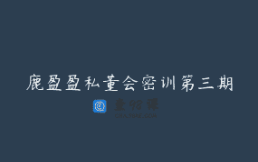 鹿盈盈私董会密训第三期