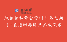 鹿盈盈私董会密训【第九期】-直播间高价产品成交术