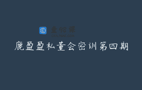 鹿盈盈私董会密训第四期